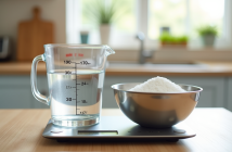 Balance de cuisine avec verre d'eau de 300 ml et bol de sucre