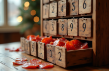 Calendrier de l'avent en bois avec saucissons gourmets