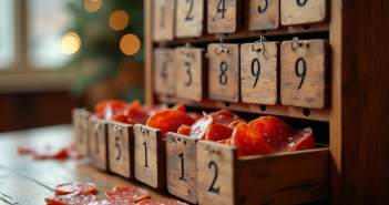 Calendrier de l'avent en bois avec saucissons gourmets