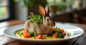 Lapin gourmet à la moutarde avec légumes frais