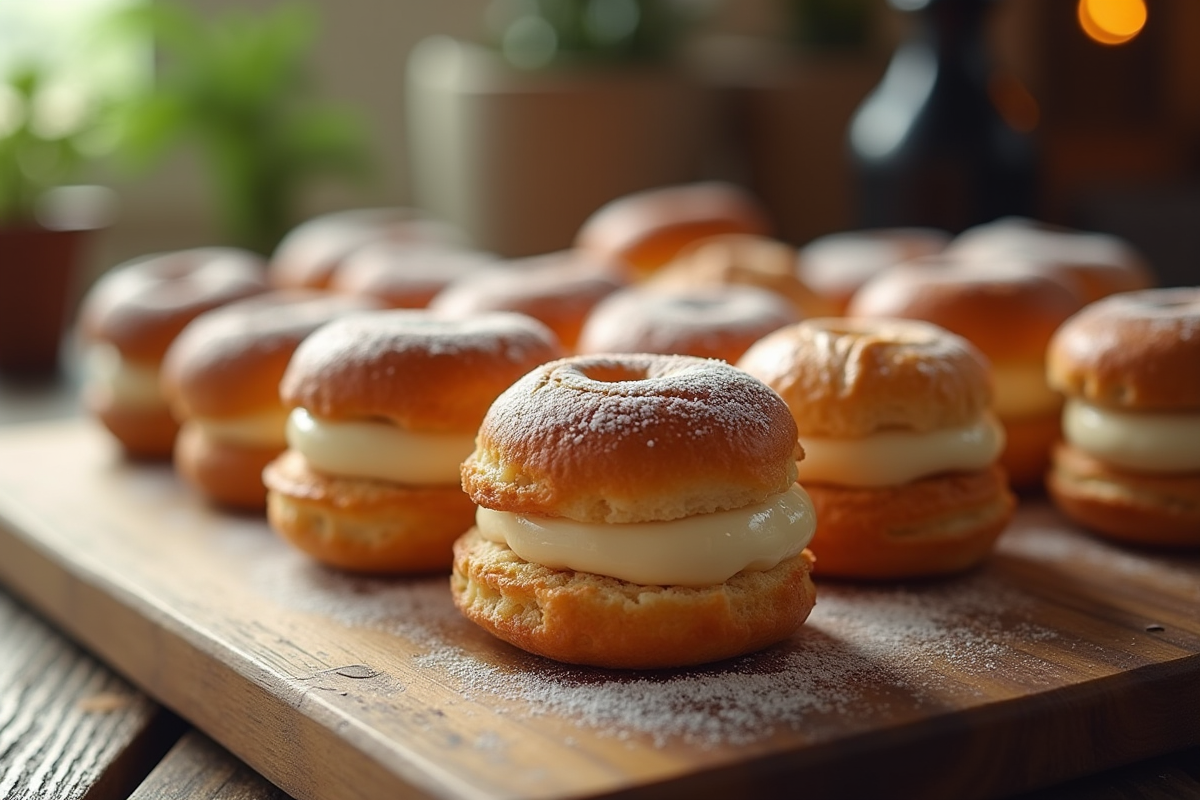 ParisBrest frais sur table en bois naturel