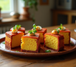 Plateau rustique avec tranches de gateaux au chorizo appétissants