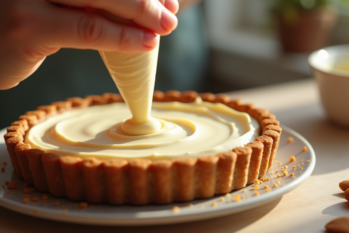 Mains versant la crème d