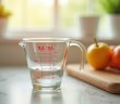 Verre mesureur avec 20 ml en cuisine lumineuse